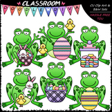 Easter Frogs - Clip Art & B&W Set