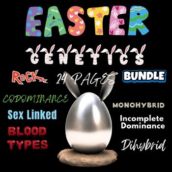 Preview of Easter Genetics BUNDLE ROCK: 6 DAYS & 24 PAGES PUNNETT SQUARES