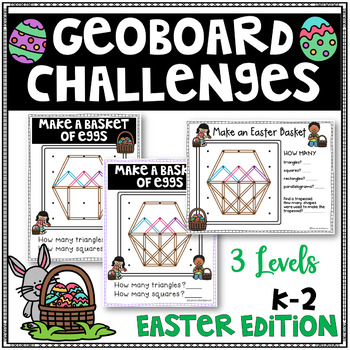 Preview of Easter Geoboard Geometry Challenges - Holiday Task Cards-Fine Motor Skills