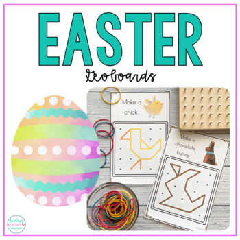 Preview of Easter Geoboard Math and Literacy Fine Motor Activities