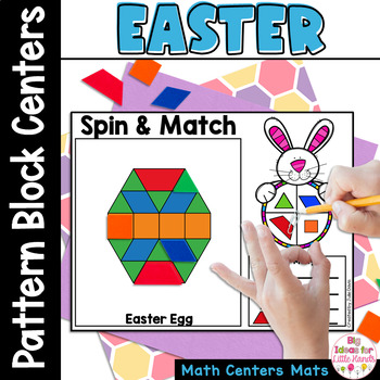 Preview of Easter Pattern Blocks April Math Games - Kindergarten Math Counting Centers