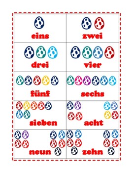 Preview of Germa Easter Classroom Decor - Poster - Counting to 10 in German - Freebie