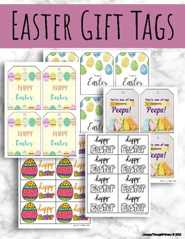Preview of Easter Gift Tags 58 options 4, 6, or 8 per page Easter Basket Ideas, Easter Card