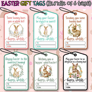 Preview of Bunny - Easter Gift Tags Printable Gift Tag Digital Download Easter Gift Tag