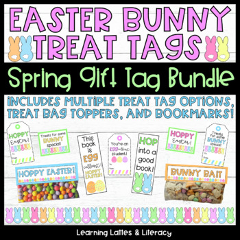 Preview of Easter Gift Tags Spring Treat Tags Bunny Treat Tags Bag Toppers Easter Treat