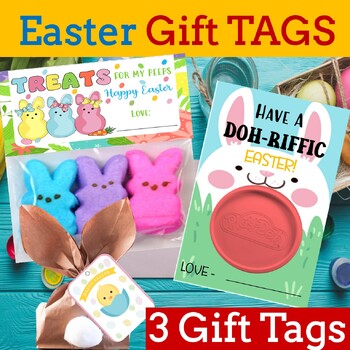 Preview of Easter Gift tags, Playdough gift tags, Peeps gift tags, Party Favor tags, Bunny