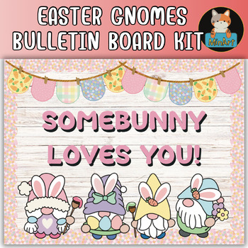 Preview of Easter Gnomes Bulletin Board Kit, Spring Easter Rabbit Gnomes Door Decorations!