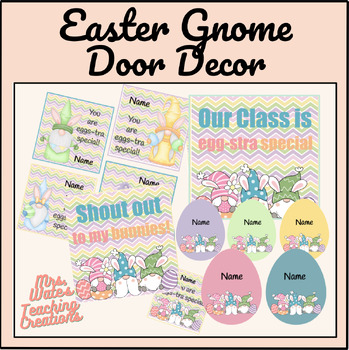 Preview of Easter Door Decoration: Editable Tags for Classroom Decor