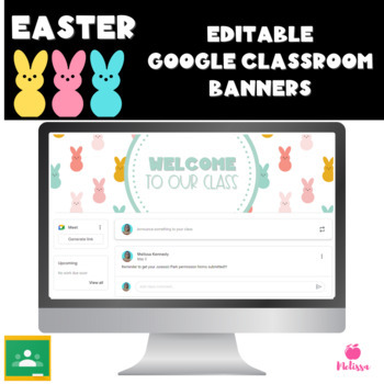 Preview of Easter Google Classroom Banners | Spring Google Classroom Banners