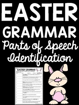 Preview of Easter Grammar Parts of Speech Identification Worksheet Spring FREE
