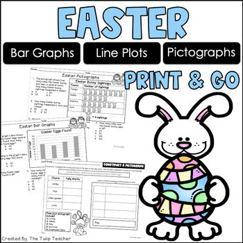 Preview of Easter Graphs with Bar Graphs, Pictographs, Line Plots, Anchor Charts
