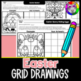 Easter Grid Drawings, Art Activity Worksheets for 1st-4th Grade