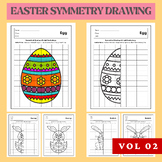 Easter Grid Symmetry Drawing and coloring Sheets VOL.2 | E