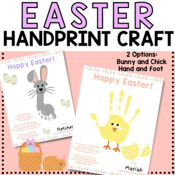 Preview of Easter Handprint Craft activity for Toddler, Pre-K, Preschool