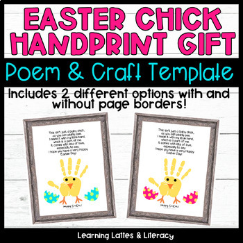 Preview of Easter Handprint Poem Template Easter Craft April Handprint Craft Template