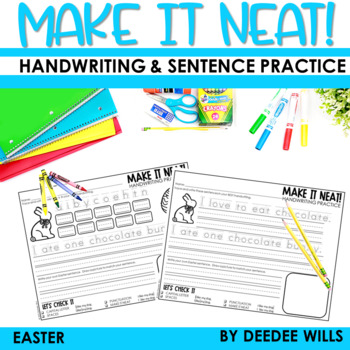 Preview of Easter Handwriting Worksheets w Handwriting Sentence Practice & Letter Formation