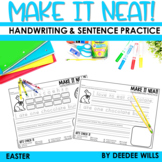 Easter Handwriting Worksheets w Handwriting Sentence Pract