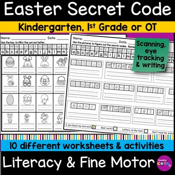 Preview of Occupational Therapy Easter Handwriting Secret Code Cryptogram Activities