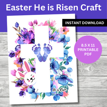 Preview of Easter He Is Risen Handprint Footprint Art Craft Keepsake