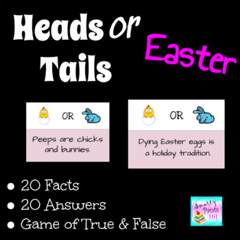 Preview of Easter Heads or Tails Game of True and False DIGITAL Boom Deck