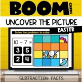 Easter Hidden Picture Boom Cards™ Subtraction Facts for 1s