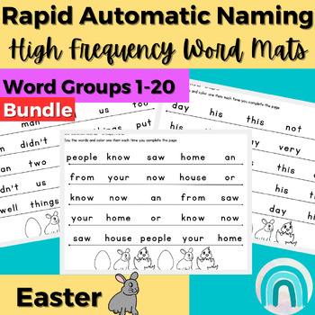 Preview of Easter High Frequency Words Sight Word Rapid Automatic Naming Activities 1-20