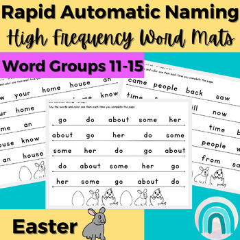 Preview of Easter High Frequency Words Sight Word Rapid Automatic Naming Activities 11-15