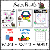 Easter Holiday Activities Bundle-Geoboards, Snap Cubes, Pa