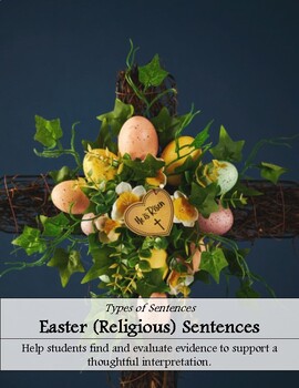 Preview of Easter Holiday (Catholic Version) with Four Types of Sentences Worksheet