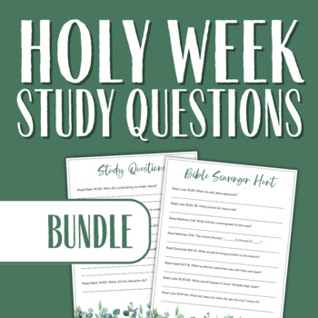 Preview of Easter Holy Week Bible Scavenger Hunt, Reading Comprehension BUNDLE