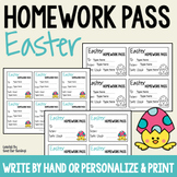 Easter Homework Pass - No homework pass with an Easter the