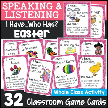 Preview of Easter I Have, Who Has Game | Easy-Prep Easter Game Whole Class Activity