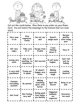 Easter Idioms Bingo Game by Crown Jewels 4 Learning | TpT