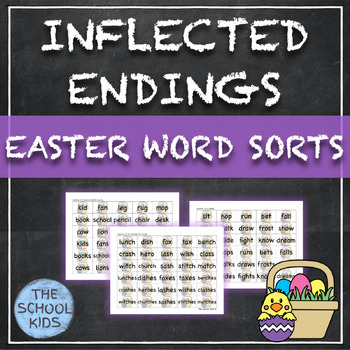 Preview of Easter Inflected Endings Word Sorts s es ies 3 sounds of ed ing