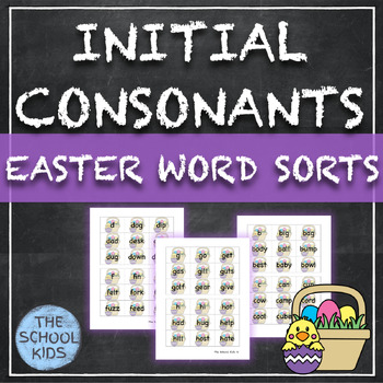 Preview of Easter Initial Consonants Word Sorts Phonics Activity
