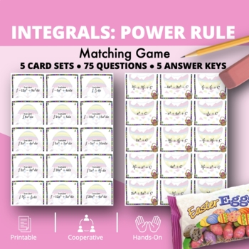 Preview of Easter: Integrals Power Rule Matching Game