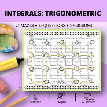 Preview of Easter: Integrals Trigonometric Maze Activity