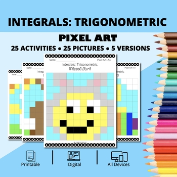 Preview of Easter: Integrals Trigonometric Pixel Art Activity