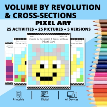 Preview of Easter: Integrals Volume Pixel Art Activity