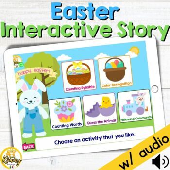 Preview of Easter Interactive Story Speech Teletherapy Boom Cards