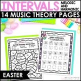 Easter Intervals Music Worksheets - Melodic & Harmonic 2nd