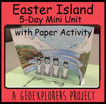 Preview of Easter Island history unit with reading, writing, and math 3rd 4th grade