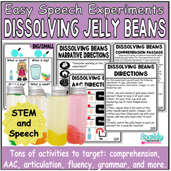 Preview of Easter Jelly Bean Easy Speech Experiment Speech Language Articulation April