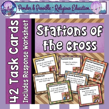 Preview of Easter: The Stations of The Cross on Good Friday Task Cards