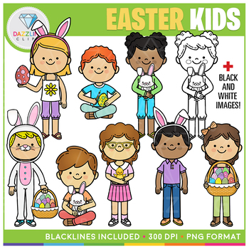 Preview of Easter Kids Clip Art