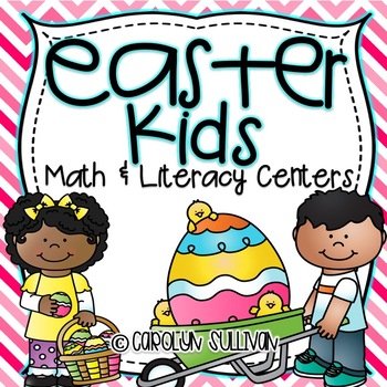 Preview of Easter Kids - Math and Literacy Centers