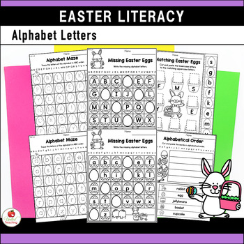 Easter Literacy Worksheets (Kindergarten) (Distance Learning) | TpT