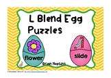 L Blends Puzzles - Literacy Center with Easter Eggs Theme