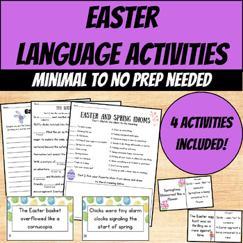Preview of Easter Language Activities - Figurative Language and Parts of Speech
