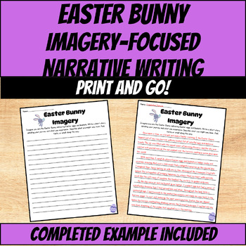 Preview of Easter Language Activity - Easter Bunny Imagery Narrative Writing